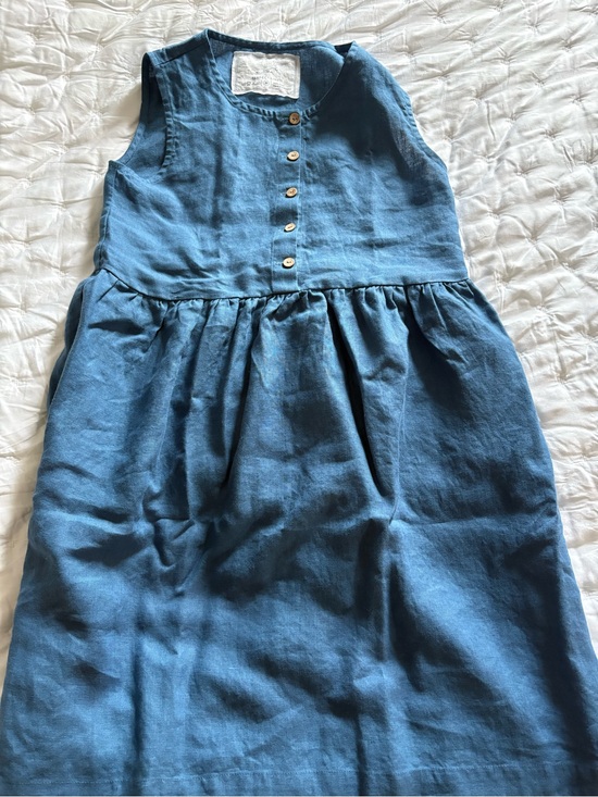 notPERFECTLINEN Dresses & Skirts - NEW Notperfectlinen Indigo Sleeveless Linen MAMA Dress - Medium
